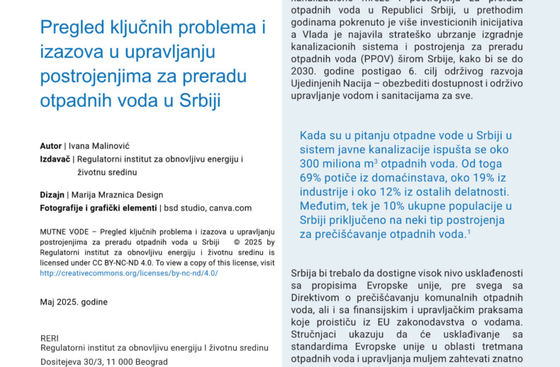 MUTNE VODE – Pregled ključnih problema i izazova u upravljanju postrojenjima za preradu otpadnih voda u Srbiji