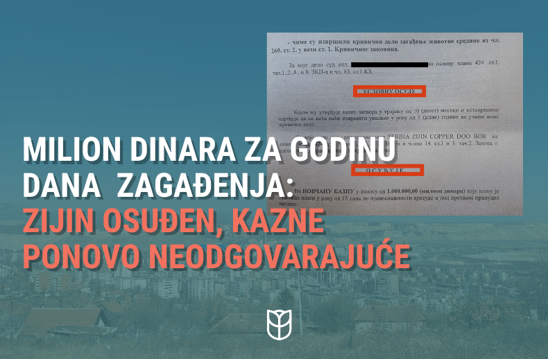 Serbia-Zijin-Copper milion dinara kazna za godinu dana zagađenja